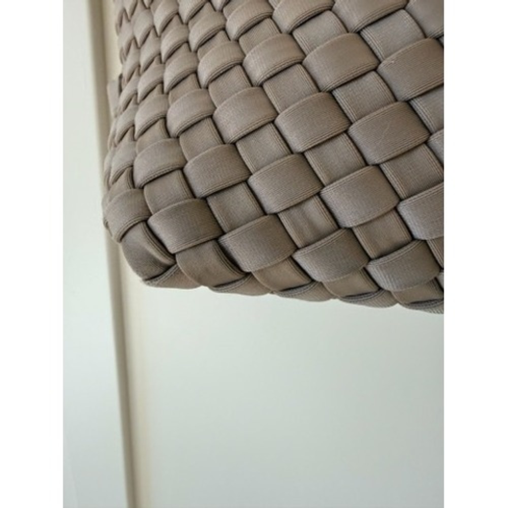 Naghedi St. Barths Medium Tote Bag Taupe Woven Neoprene Handbag - Picture 3 of 10